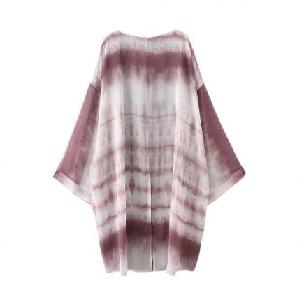 New Mulheres Chiffon Kimono Cardigan Praia Cover Up contraste de impressão Boho longo soltas Casual Blusa Top Branco