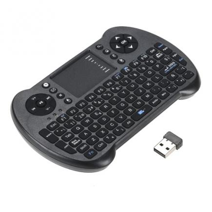 2.4G Mini Wireless USB Inglês Russo Espanhol Hebrew Keyboard Versão Touchpad & Air Fly mouse de controle remoto para o Windows Android TV Box entregas