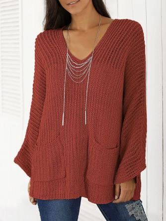 V Neck Chunky Sweater