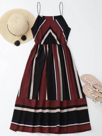 Multi Stripe Cami Midi Sundress