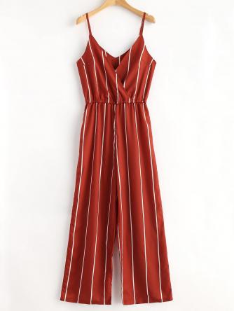 Striped Surplice Cami Jumpsuit