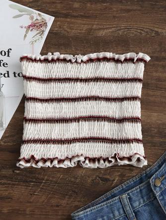 Smocked Stripes Tube Top