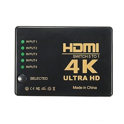 4K  HDMI Hub5 ports (5 in 1 out) Switcher Ultra HD 4 Switch Splitter TV Switcher Ultra HD 1080P/3D for HDTV PC XBOX PS4