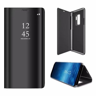 Cover Case for Samsung Galaxy S9 Plus Mirror Flip Leather Clear View Window Smart