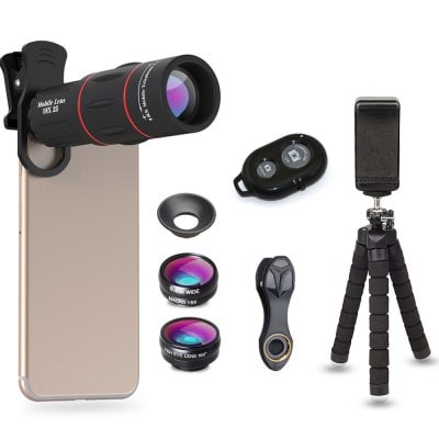 APEXEL APL-18DG3ZJB Cell Phone Camera Lens Kit 18X Telescope with Tripod Stand