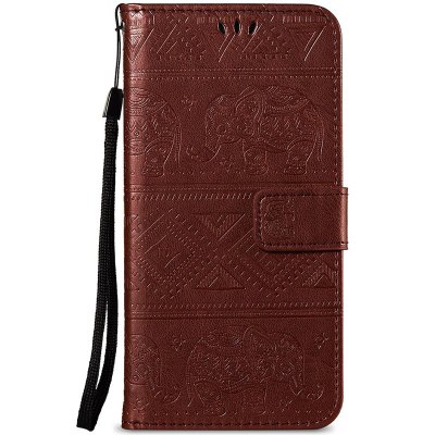 Leather Wallet Stand Flip Case for Xiaomi Redmi Note 5 Pro Elephant Pattern