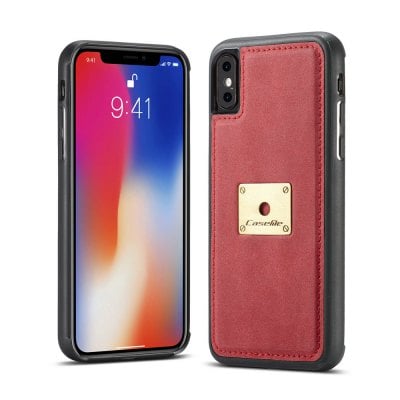 CaseMe H3 for iPhone X TPU PC Leather Back Cover with Ring Bracket