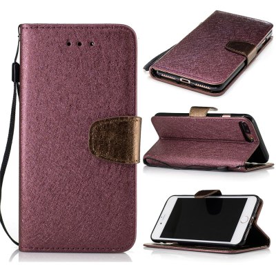 Stand Flip Full Body Cases Solid Color Pu+Tpu Leather for iPhone 7 Plus / 8 Plus