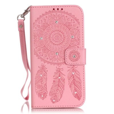 Campanula Flower Phone Case for Iphone 6 Plus/6S Plus 5.5 Inch 3D Diamond Design Wallet Cover