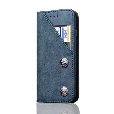 For iPhone 6 Plus / 6s Plus Leather Case Magnetic Closure Antique Copper Grain Wallet Pouch Cover