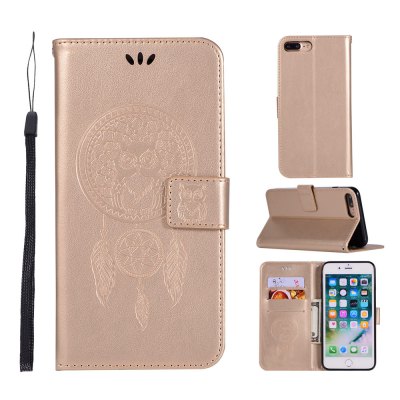 Owl Campanula Fashion Wallet Cover For iPhone 8 Plus Phone Bag With Stand PU Extravagant Retro Flip Leather Case
