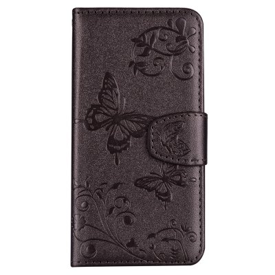 Cover Case For IPhone 6 6S with Mirror Premium PU Leather Mobile Shell Butterfly and Flower Pattern Protective Holster
