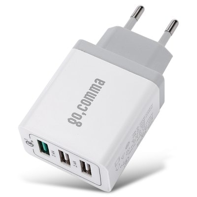 Gocomma 3 USB Ports QC 3.0 Power EU Plug Quick Adapter Charge