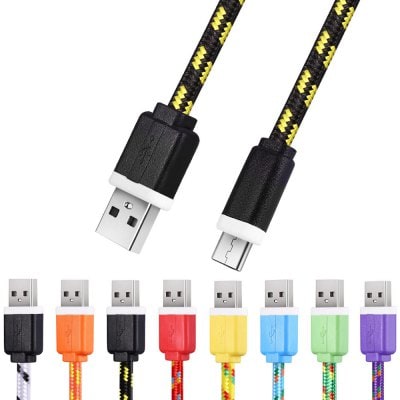 1M Micro USB Flat Braided Charger Cable