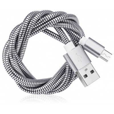 Micro USB Metal Spring Data Transfer 2A Charging Cable 1M