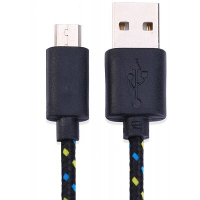 Fabric Braided Data Transfer Charging Cable 2 Meters