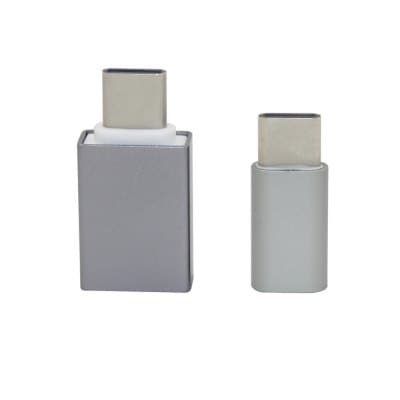 Minismile Aluminum Alloy USB 3.1 Type-C to Micro USB with USB 2.0 OTG Adapters