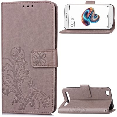 Leather Four Leaf Clover With Flip Wallet Case for Xiaomi Redmi 5A