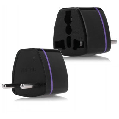 Universal EU Plug Power Adapter for Travel - Black