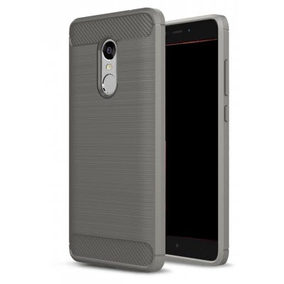 Wkae Solid Color Carbon Fiber Texture TPU Soft Protective Case for Xiaomi Redmi Note 4