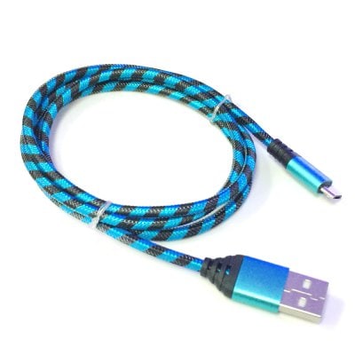 1M Nylon Braid Micro Data Charger Usb Cable for Android