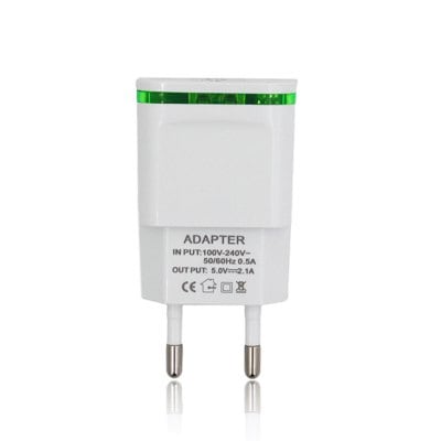 Dual USB Fast Charger 5V 2.1A / 1.0A Compatible with Smartphone / Digital Camera / PSP / GPS