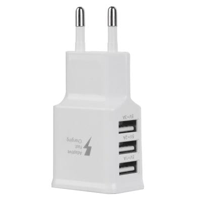 Cwxuan Universal 5V 3A 3-Port USB AC Charger / EU Plug