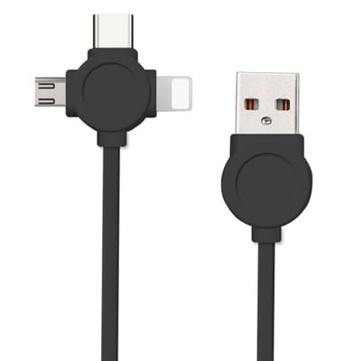 3 in 1 Type-C Micro USB 8 Pin Data Cable