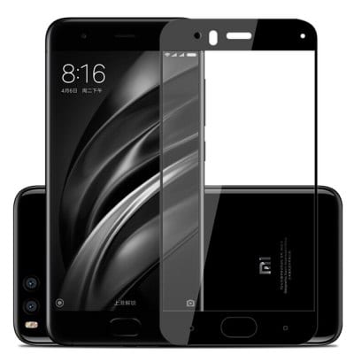 2PCS Screen Protector for Xiaomi Mi6 Black High Clear Premium Tempered Glass