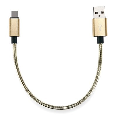 25cm Spring Steel Wire Type-C USB Data Sync Charging Cable