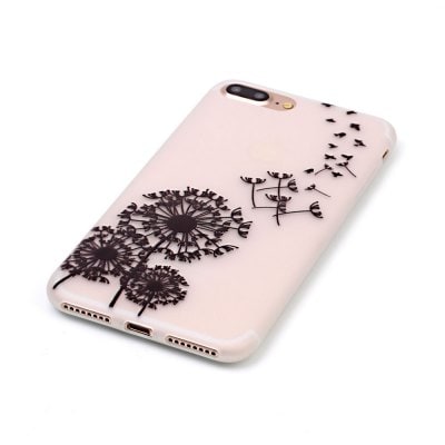 Black Dandelion Luminous Ultra Thin Slim Soft TPU Silicone Case for iPhone 7 Plus / 8 Plus