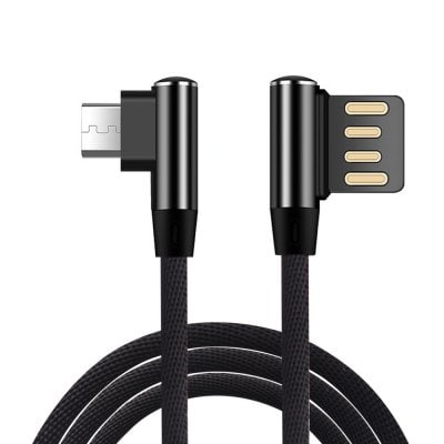 Cwxuan Micro USB Fast Charge Nylon Cord 90 Degree L Bending Data Sync Cable