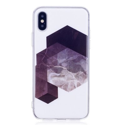 Diamond Lattice Mosaic Fashion Marble Soft TPU Case for iPhone X