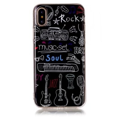 Perfect Fitted Beautiful Music Instrucments Cartoon Soft TPU Case for iphone X