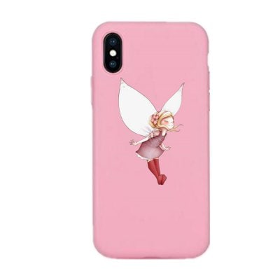 Case for iPhone X Pink Soft TPU Bee Girl Pattern