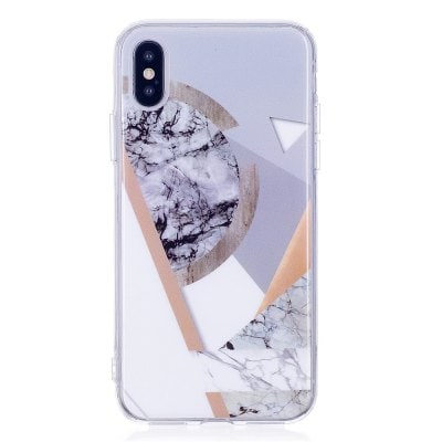 Ultra Thin Mosaic Fashion Marble Soft TPU Phone Case for iPhone X