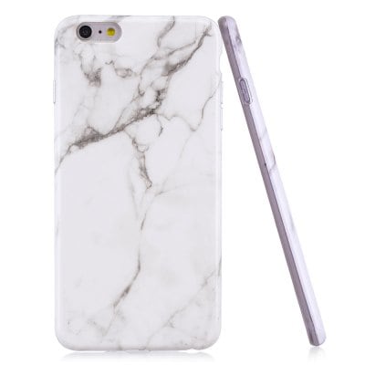 Luxury Marble Stone Pattern Slim Fit Soft Tpu Mobile Phone Case Cover Coque for iPhon 6 Plus/6S Plus - White Marble