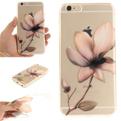 Cover Case for iPhone 6 Plus Magnolia Soft Clear IMD TPU Phone Casing Mobile Smartphone