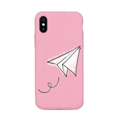 Case for iPhone X Soft TPU Shell Paper Plane Pattern