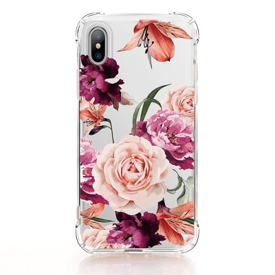 Creative Perfect Design Flexible Soft Flower Pattern TPU Case for iPhone X