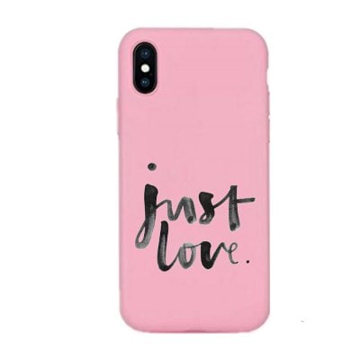 Case for iPhone X Pink Soft TPU Art English Alphabet