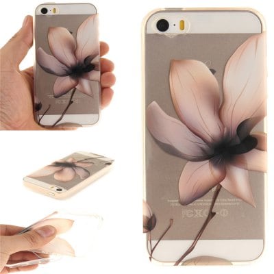 Cover Case for iPhone 5S/SE Magnolia Soft Clear IMD TPU Phone Casing Mobile Smartphone