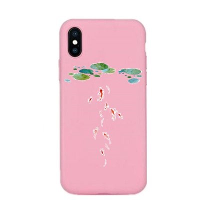 Case for iPhone X Soft TPU Shell Lotus Leaf Pattern