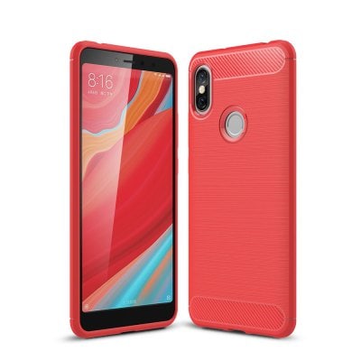 Case for Redmi S2 Shockproof Back Cover Solid Color Soft Carbon Fiber