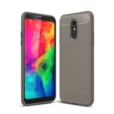 Case for LG Q7 Luxury Carbon Fiber TPU Soft Cover