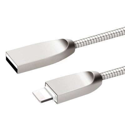 1M 2.4A Fast Charger Zinc Alloy USB Cable for iPhone / iPad