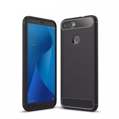 for Asus ZenFone Max Plus ZD570TL Brushed Carbon Fiber TPU Back Cover