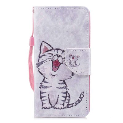 Case for Huawei P20 Red-billed Cat Painted PU Leather