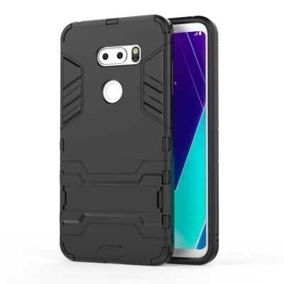 Case for LG V30S Shockproof Solid Color Hard PC with Stand Back Cover