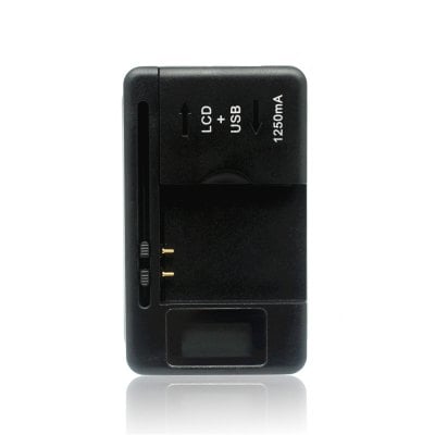 Minismile 0.8 inch LCD Universal USB AC Power Travel Charger Battery Charging Dock with USB Charging Port